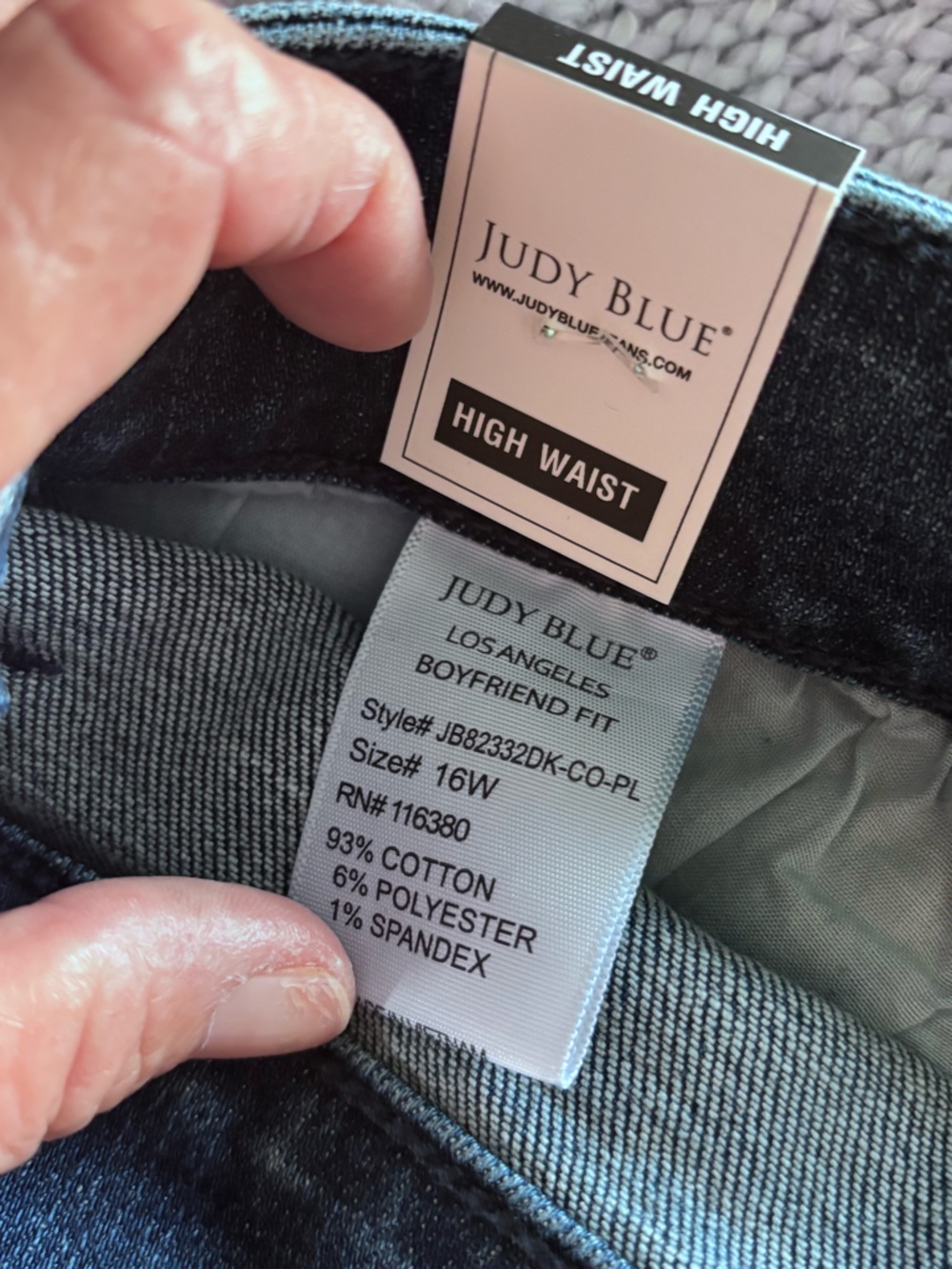Trendy Judy Blue NWT Boyfriend Fit High Rise Stretch Size Jean 16W Hi-Rise - Picture 9 of 10